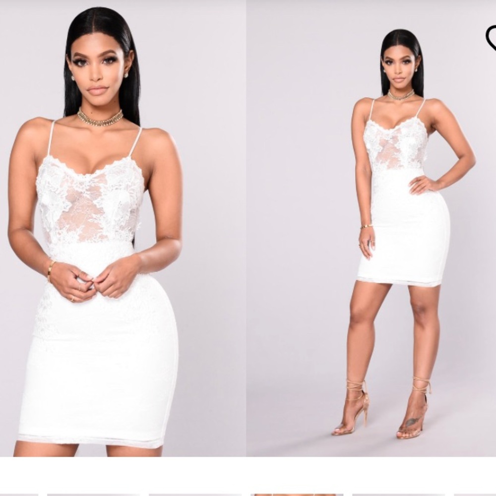Fashion Nova White lace bachelorette mini dress